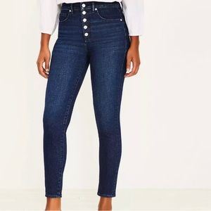 Loft High Rise Skinny Button Fly Jeans